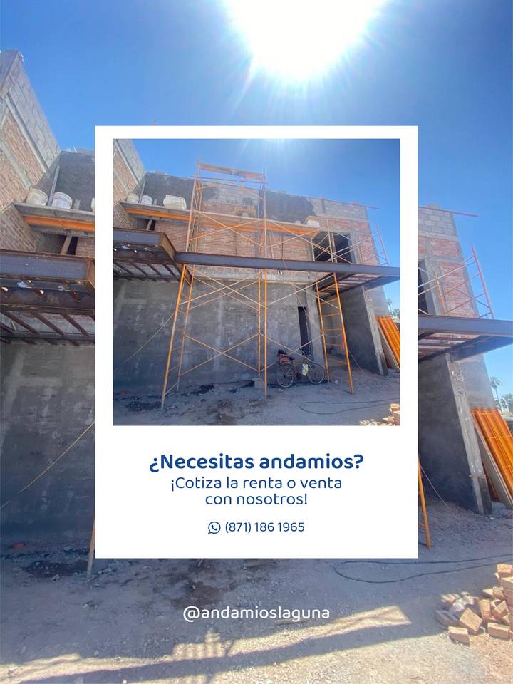 Torre de andamios en obra lista para usar